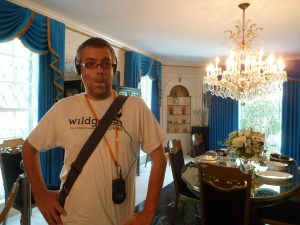 Reuben with his audio guide in the dining room