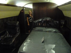 Karen inside the plane