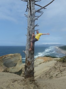 Climbing at the top of the dune