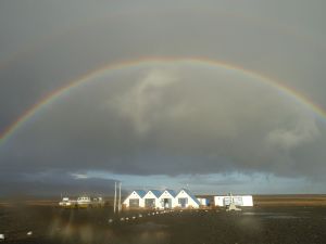 Caught in a rainshower by the lagoon