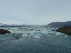 Ice floating down the river