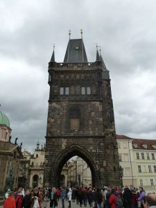 At the end of the bridge