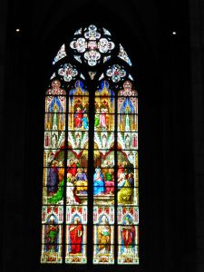 Beautiful stained glass inside the cathedral