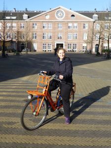 Riding my orange bike