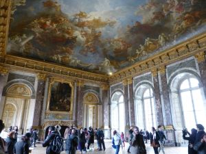 Looking at one of the amazing ceiling murals