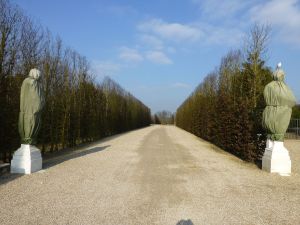 Some of the statues wrapped for winter