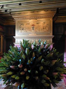 Beautiful flowers in the chateau