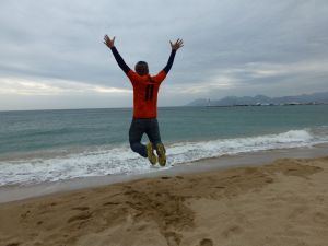 On the beach in Cannes