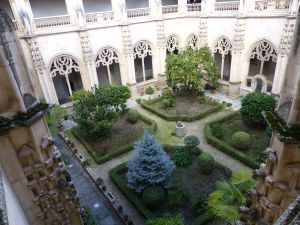 Looking into the cloister garden
