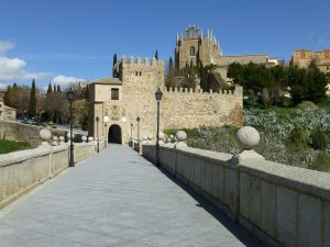 Looking up at the old town