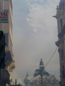 The mascleta from below