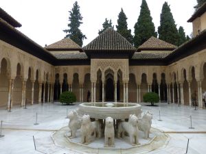 Courtyard of the Lions, with water running out each side