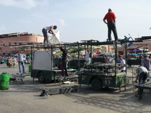 Food stalls going up