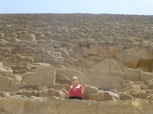 Climbing the side of the Great Pyramid