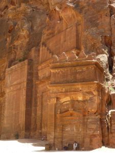 Strolling past carvings