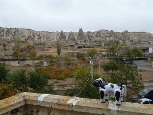 Piako looking out at the fairy chimneys