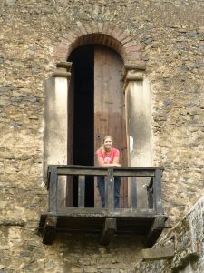 Karen on the balcony