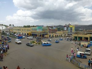 A crowd gathering on the edge