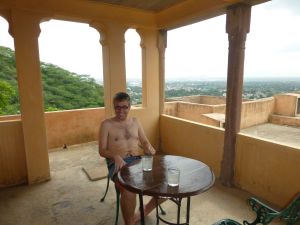 Reubs on our private balcony