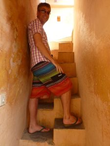 Reubs on the cute steps we found