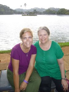 Karen and Julie by the lake