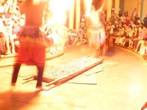 Walking on burning coals