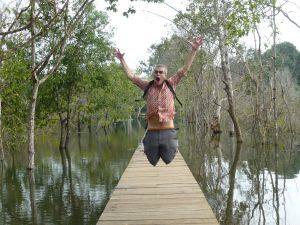 Reubs on the walkway to Neak Pean