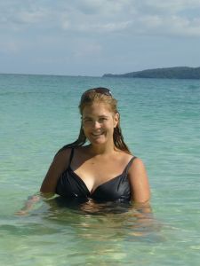 Swimming in the gorgeous warm water