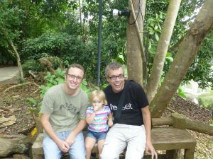 Doug, Reubs and Olivia at the night safari