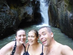Time for a swim in the freezing waterfall
