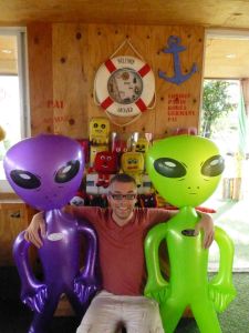 New friends at the container cafe